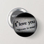 Badge Rond 5 Cm Je t'aime écrit dans le bouton en pierre (Devant & derrière)
