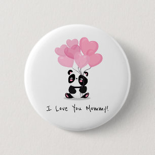 Badge Rond 5 Cm Je t'aime Fête des mères de maman Bouton de broc