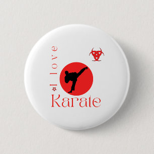 Badge Rond 5 Cm Je T'aime Karaté T Shirt Arts Martiaux 
