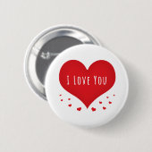 Badge Rond 5 Cm Je t'aime les coeurs (Devant & derrière)