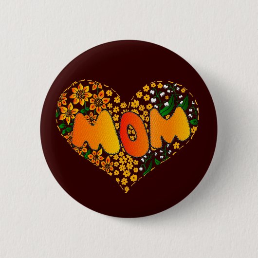 Badge Rond 5 Cm Je t'aime maman (Devant)