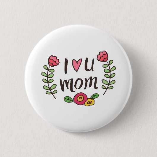 Badge Rond 5 Cm Je t'aime Maman (Devant)