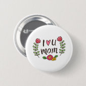 Badge Rond 5 Cm Je t'aime Maman (Devant & derrière)