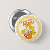 Badge Rond 5 Cm Je t'aime Maman Button (Devant & derrière)