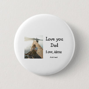 Badge Rond 5 Cm Je t'aime papa fête des pères élégant ajouter du t