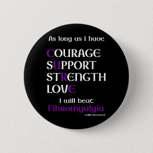 Badge Rond 5 Cm Je vais battre le bouton Pinback de Fibro