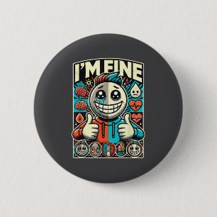 Badge Rond 5 Cm Je vais bien Aide Dépression Anxiété Santé Mentale