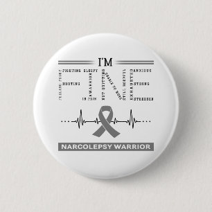 Badge Rond 5 Cm Je vais bien Narcolepsy Warrior