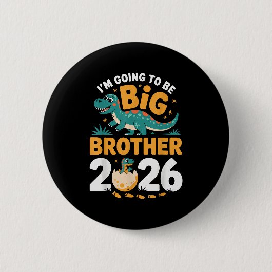 Badge Rond 5 Cm Je vais être Big Brother 2026 - Grossesse Dino (Devant)