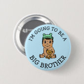 Badge Rond 5 Cm Je vais être un Faire-part Big Brother (Devant & derrière)