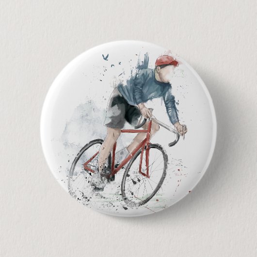 Badge Rond 5 Cm Je veux monter ma bicyclette (Devant)
