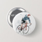 Badge Rond 5 Cm Je veux monter ma bicyclette (Devant & derrière)