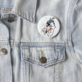 Badge Rond 5 Cm Je veux monter ma bicyclette (En situation)