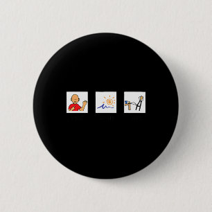 Badge Rond 5 Cm Je Veux Pause Été Dernière Journée De Vols À L'Éco