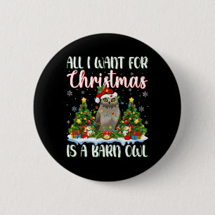Badge Rond 5 Cm Je Veux Pour Noël Est Une Petite Chouette Oiseau O