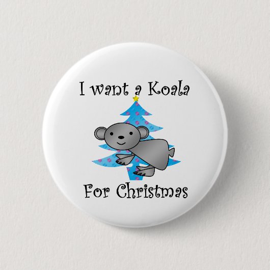 Badge Rond 5 Cm Je veux un koala pour Noël (Devant)