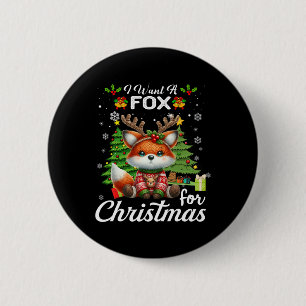 Badge Rond 5 Cm Je Veux Un Renard Pour Noël De Mignons Cadeaux De 