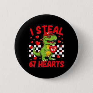 Badge Rond 5 Cm Je vole des coeurs 67 Saint-Valentin 67 Dinosaure 