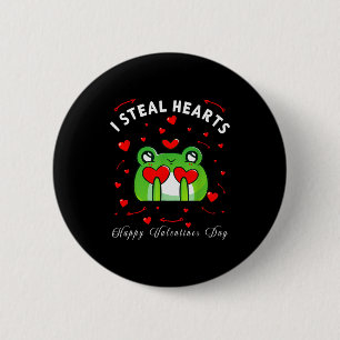 Badge Rond 5 Cm Je vole des cœurs Mignonne drôle Grenouille Joyeus