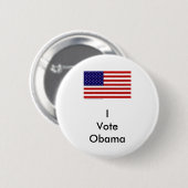 Badge Rond 5 Cm Je vote Obama (Devant & derrière)