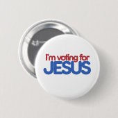 Badge Rond 5 Cm Je vote pour Jésus Christ (Devant & derrière)