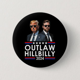 Badge Rond 5 Cm Je vote pour le hors-la-loi et le hillbilly Trump