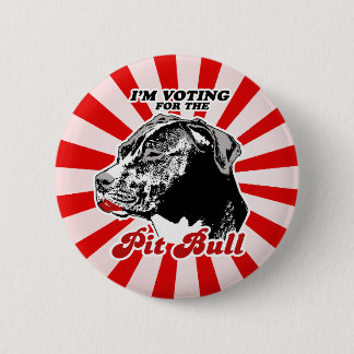 Badge Rond 5 Cm Je vote pour le Pit Bull