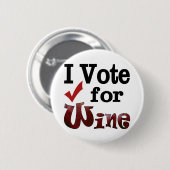 Badge Rond 5 Cm Je vote pour le vin (Devant & derrière)