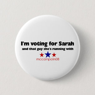 Badge Rond 5 Cm Je vote pour Sarah