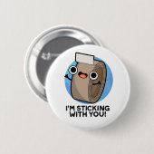 Badge Rond 5 Cm Je vous chante avec un amusant pistolet à ruban (Devant & derrière)