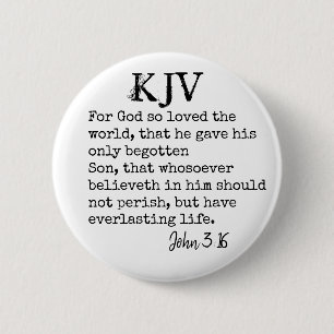 Badge Rond 5 Cm Jean 3:16 Citation de la Bible - Peut être Customi