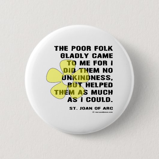 Badge Rond 5 Cm Jeanne d'Arc Kindess (Devant)