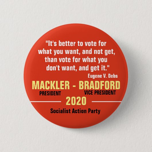 Badge Rond 5 Cm Jeff Mackler pour le président 2020 (Devant)