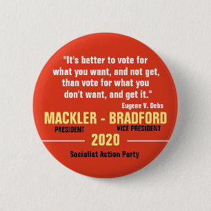 Badge Rond 5 Cm Jeff Mackler pour le président 2020