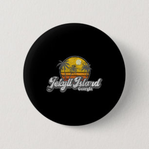 Badge Rond 5 Cm Jekyll Island Ga 70's Rétro Pêche Bateau Plage