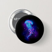 Badge Rond 5 Cm Jellyfish éclatante couleur (Devant & derrière)