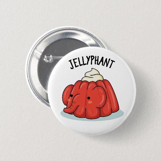 Badge Rond 5 Cm Jellyphant Funny Elephant Jelly Pun (Devant & derrière)