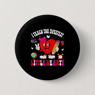 Badge Rond 5 Cm J'enseigne au coeur le plus doux Professeur Valent