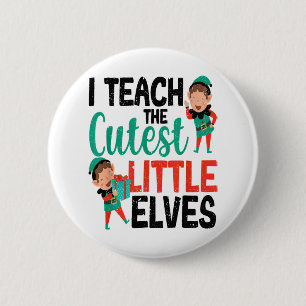 Badge Rond 5 Cm J'Enseigne Les Petits Elfes Les Plus Cuttes Drôle