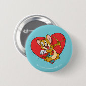 Badge Rond 5 Cm Jerry Mouse habillée en Valentine Cupide (Devant & derrière)