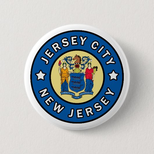 Badge Rond 5 Cm Jersey City New Jersey (Devant)