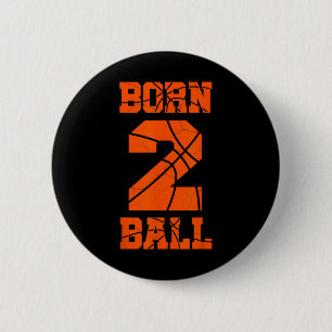 Badge Rond 5 Cm Jersey de basketball 2e anniversaire Tee Deux ans