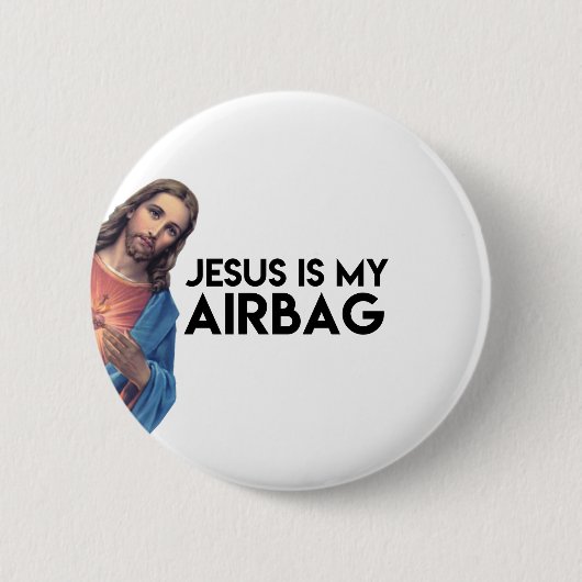 Badge Rond 5 Cm Jesuis est mon Airbag (Devant)