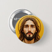 BADGE ROND 5 CM JESUS (Devant & derrière)