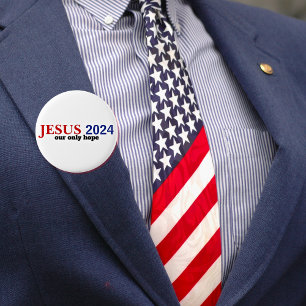 Badge Rond 5 Cm Jésus 2024 Notre SEUL Espoir Présidentiel