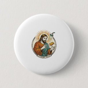Badge Rond 5 Cm Jésus a laissé tomber du savon glissant dans la ba
