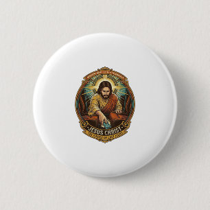 Badge Rond 5 Cm Jésus a laissé tomber son téléphone entre les sièg