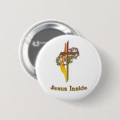 Badge Rond 5 Cm Jésus à l'intérieur (Devant & derrière)