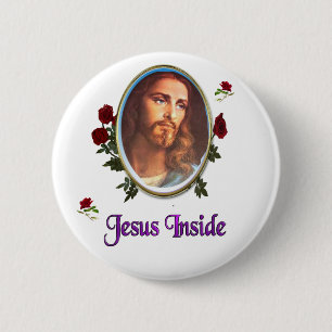 Badge Rond 5 Cm Jésus à l'intérieur