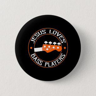Badge Rond 5 Cm Jesus Aime Bass Players Retro Vintage